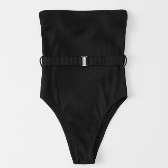 Abercrombie & Fitch Other - Abercrombie & Fitch Ribbed Belted One Piece Swimsuit with Straps Size Medium EUC